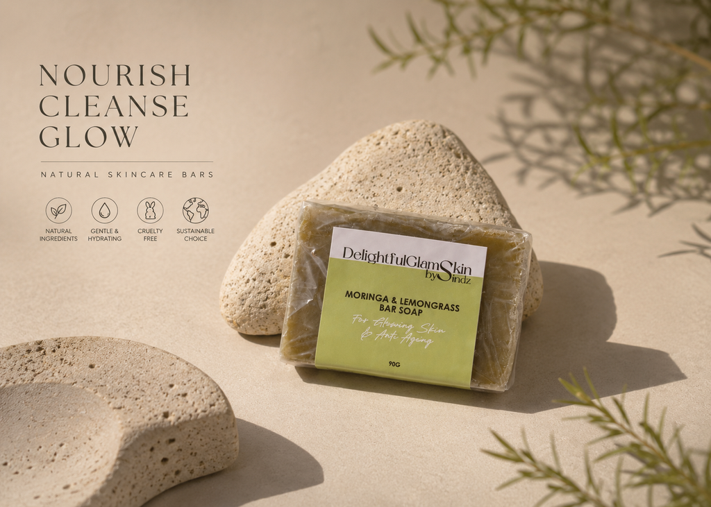 Moringa and Lemongrass bar soap 90g -Organic soap for our glowing and anti aging skin
