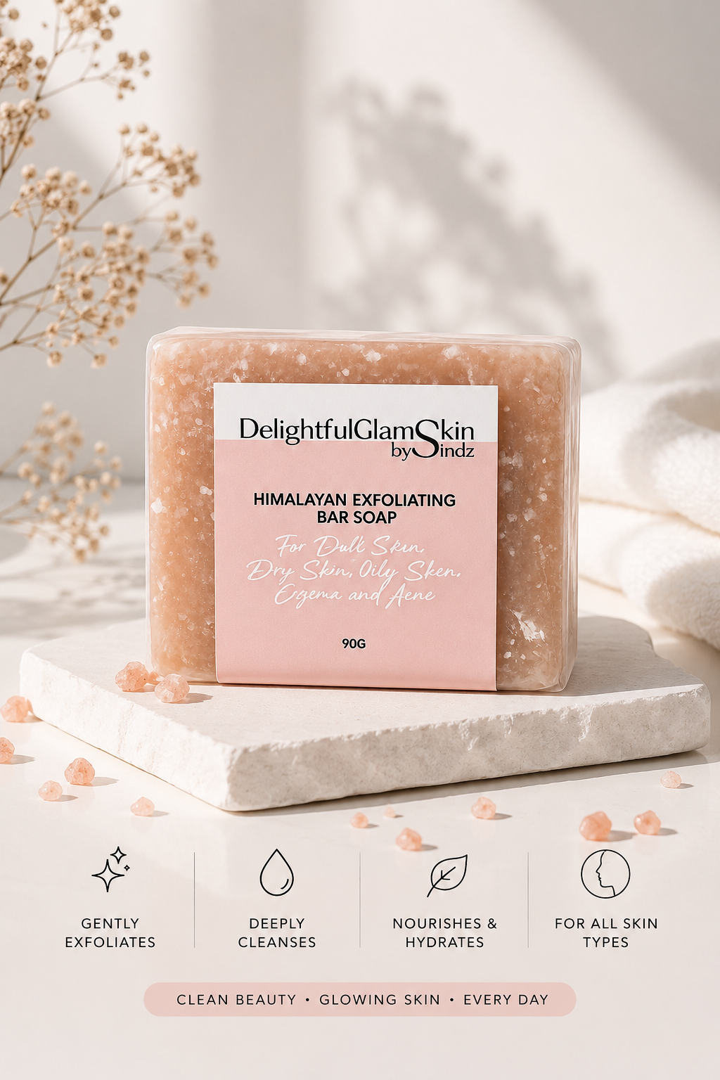 Himalayan bar Soap 90g-Himalayan Exfoliating Soap for Dull Skin