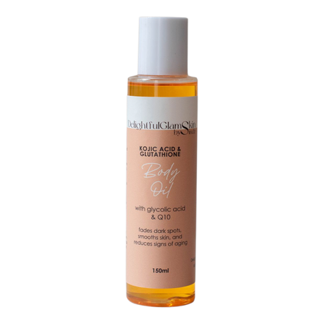 Delightful Glam Kojic Body Oil with Glutathione, Glycolic Acid & Q10 150ml