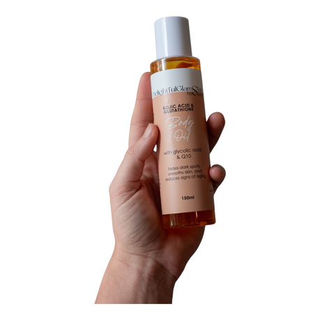 Delightful Glam Kojic Body Oil with Glutathione, Glycolic Acid & Q10 150ml